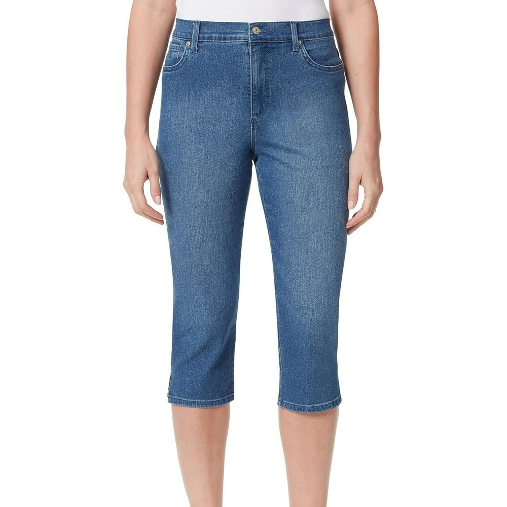 Gloria Vanderbilt Women's Amanda Capri Jeans 6 Petite Frisco Rivets High Rise